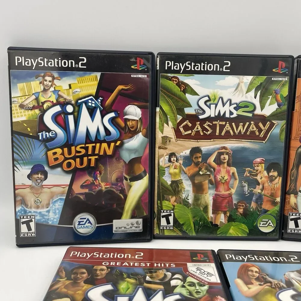 Sims 2 Castaway Pets Urbz In The City Bustin Out BUNDLE SET - Sony PlayStation 2